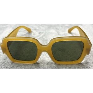 Yellow/Gold Retro Square Sunglasses - Women Accessories